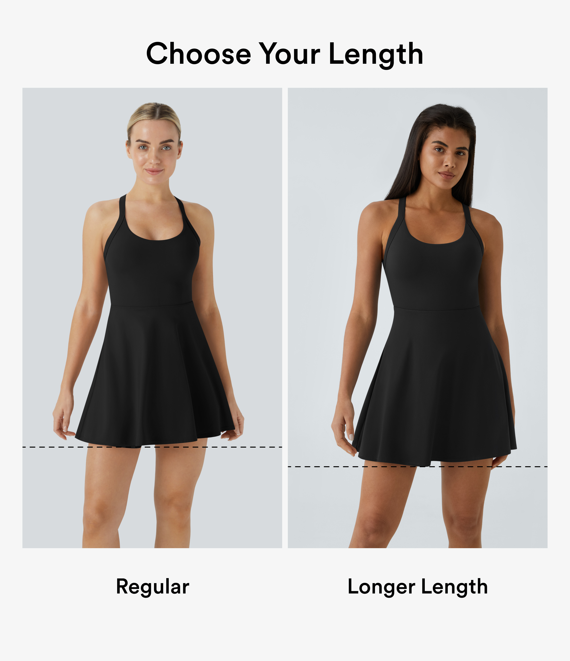 Backless Twisted Flare Low Support Dance Active Dress-Longer Length-Easy Peezy Edition A-C Cups