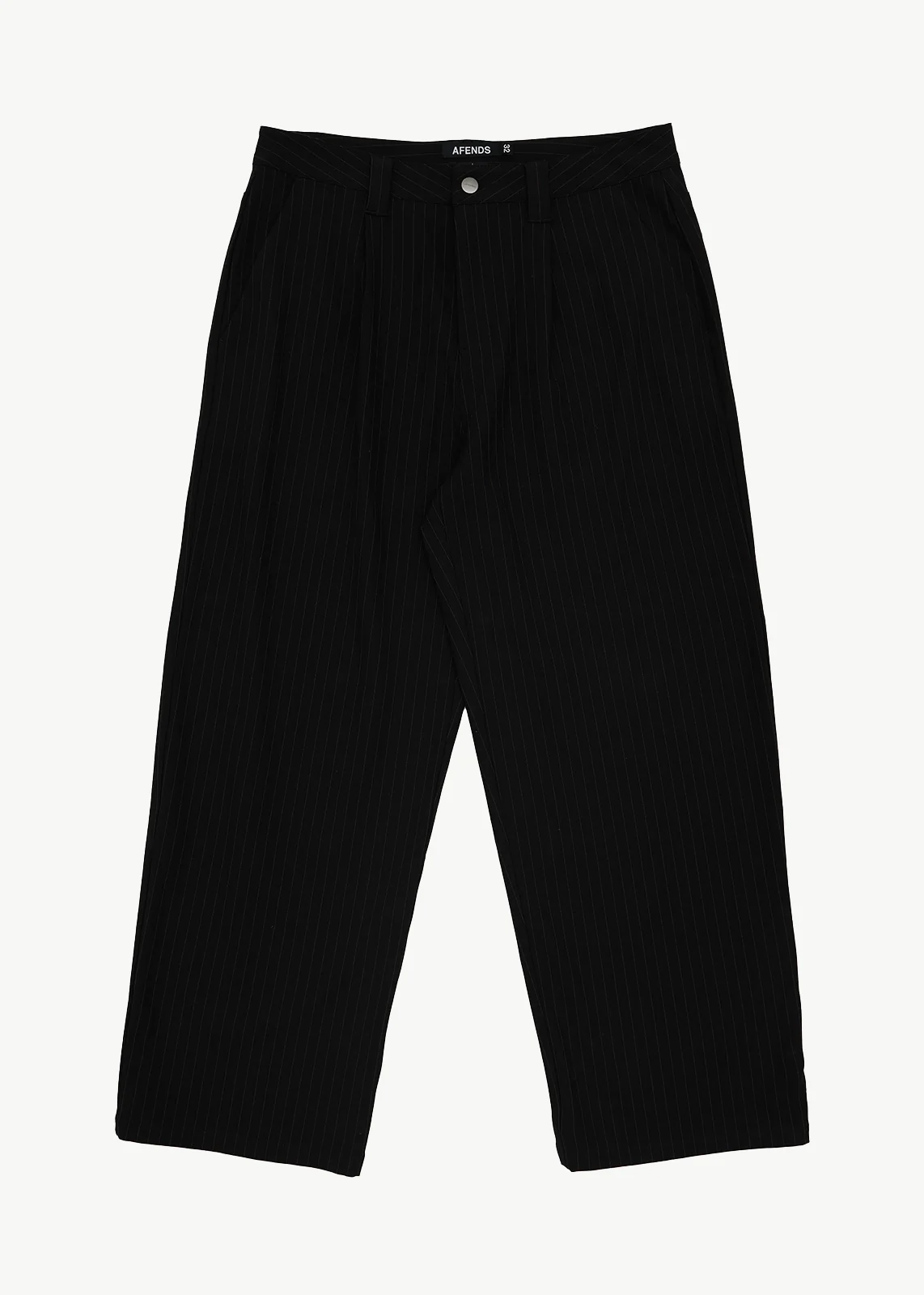 AFENDS Mens Business - Pleated Pants - Black Stripe
