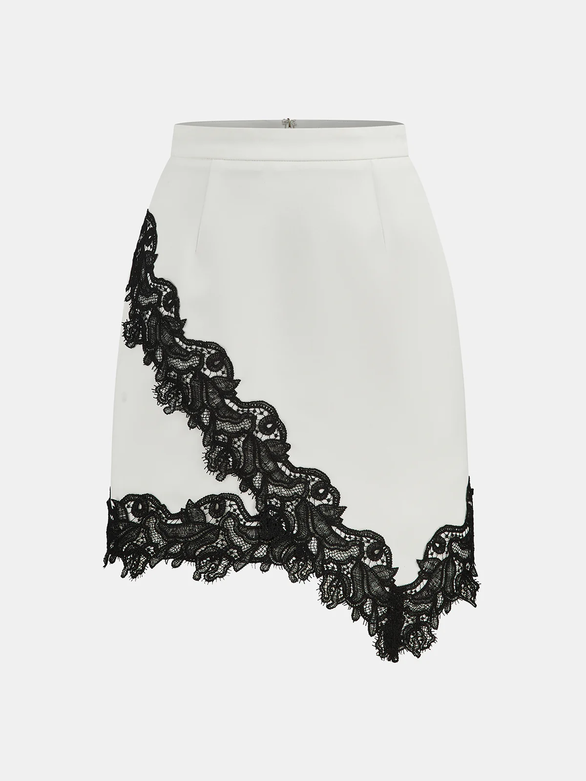 Lace Trimmed Satin Wrap Skirt