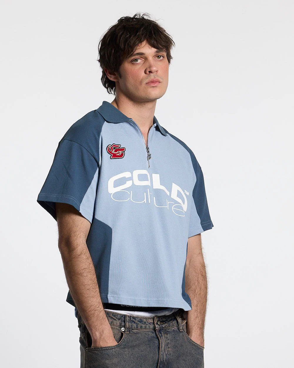 BIKER POLO LIGHT BLUE