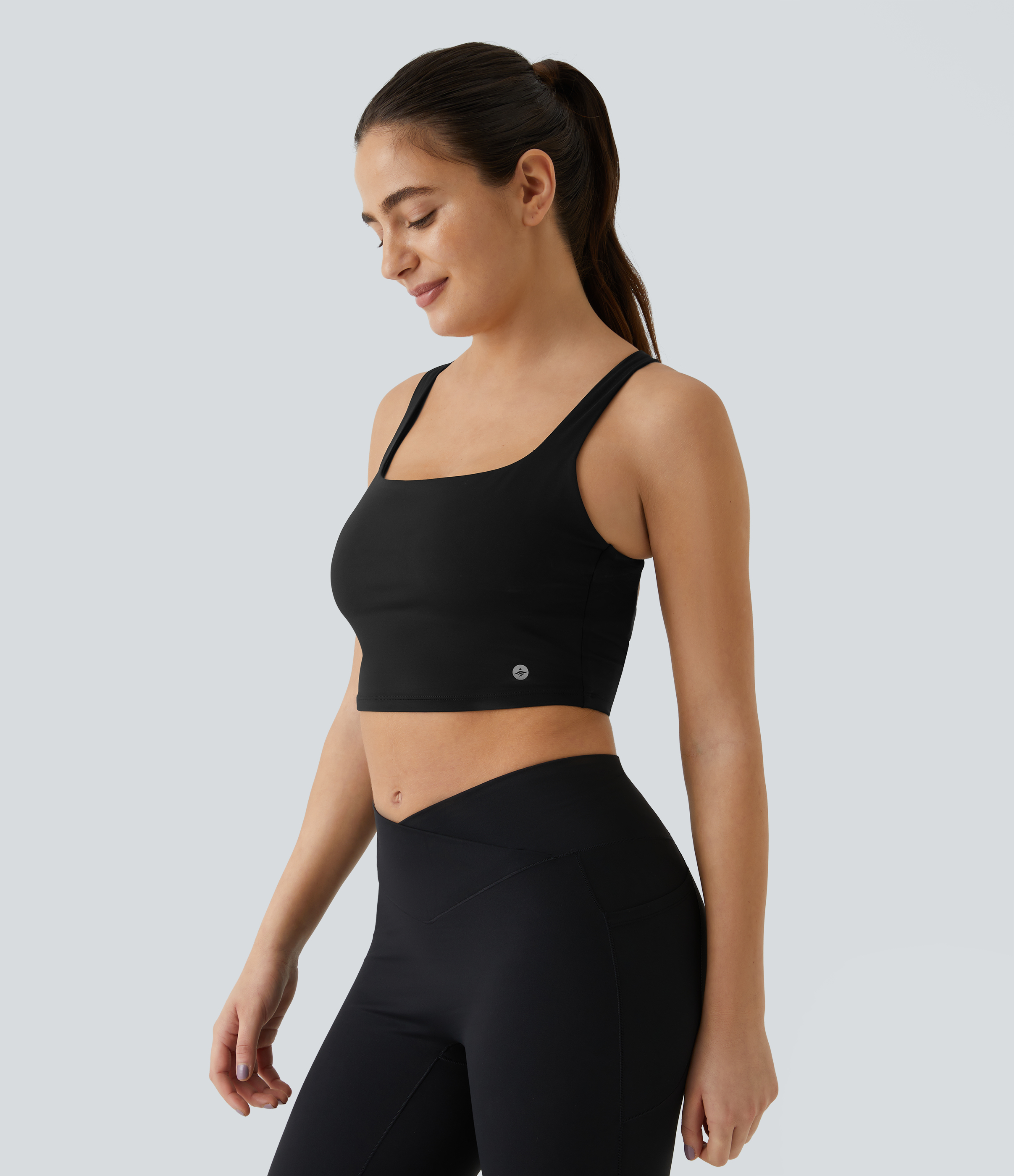 SoftlyZero™ Airy Square Neck Backless Crisscross Cropped Cool Touch Yoga Tank Top-UPF50+ A-C Cups