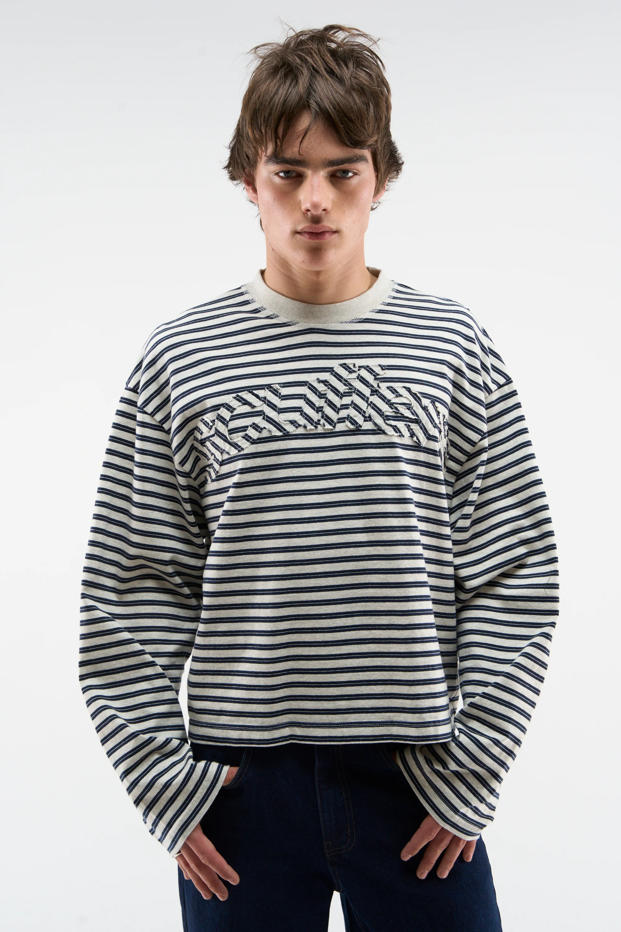 Raw Striped Navy Longsleeve
