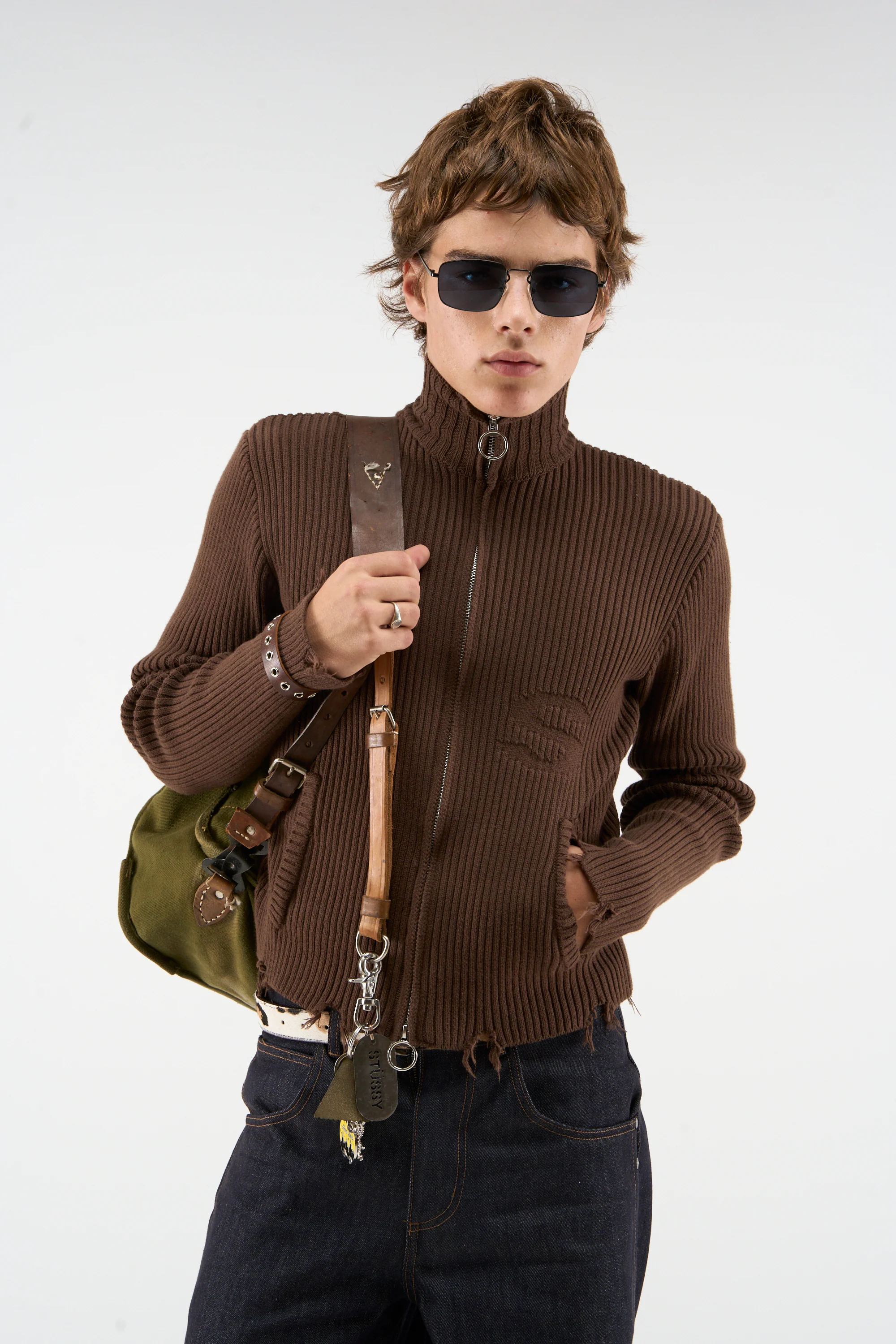 Bawdy Knit Brown Zipper