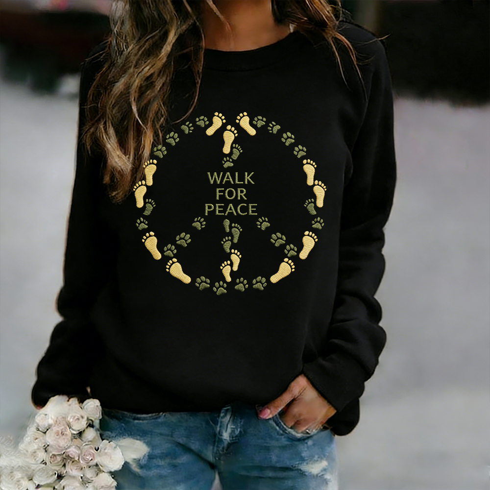 Women's Peace Walk Art Printed Sweatshirt