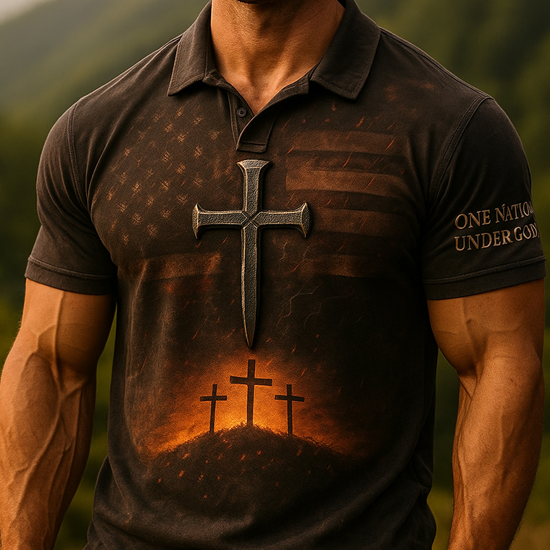 Men's Christian Faith Art Print Polo Shirt
