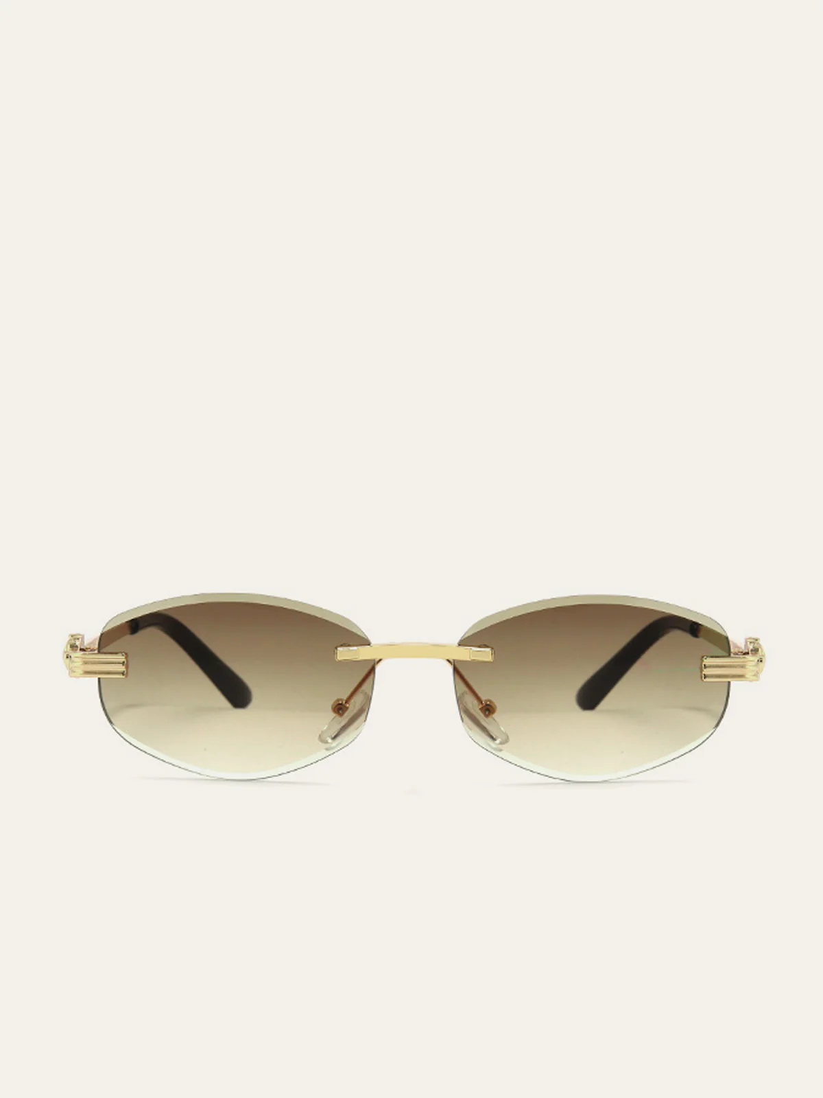 Golden Rimless Gradient Sunglasses