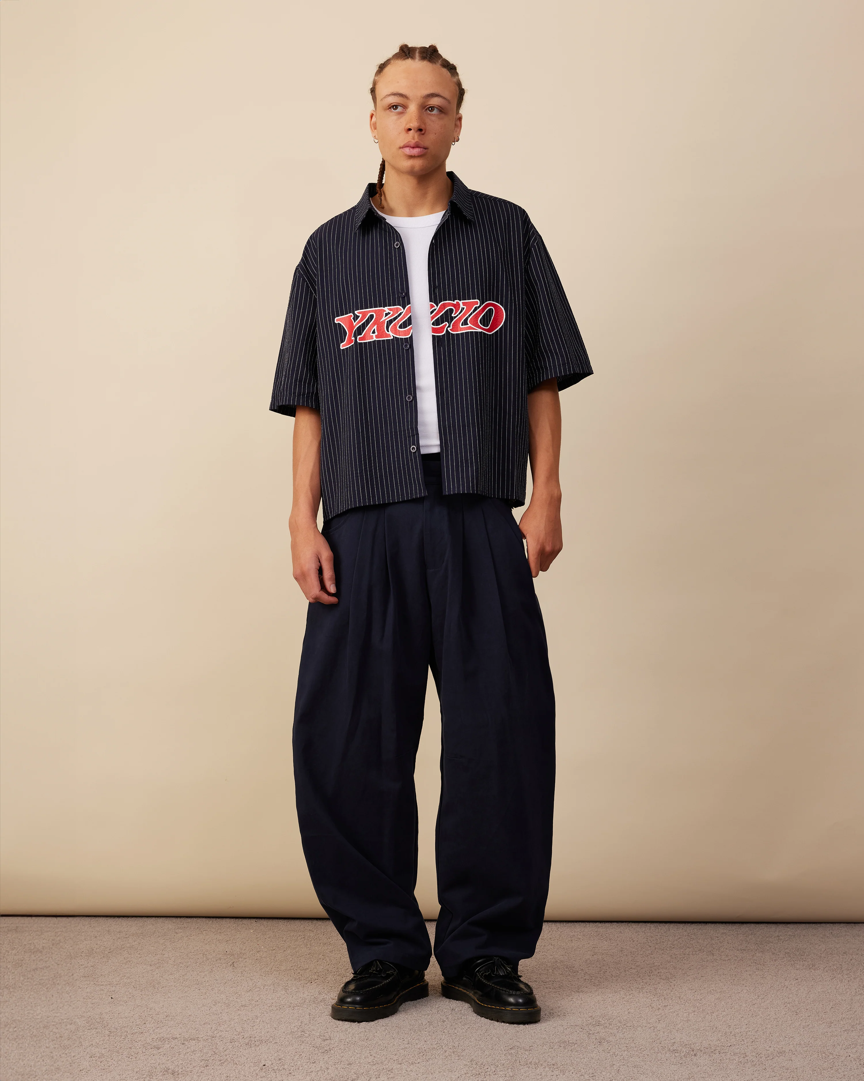 Barrel Leg Pants | Dark Navy