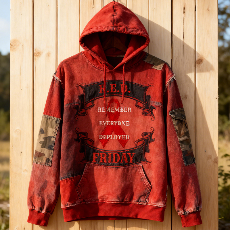 Red Friday Art Print Retro Hoodie