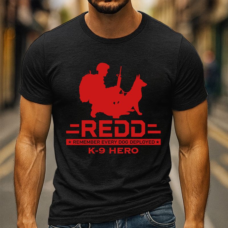 Red Friday Print Casual T-shirt