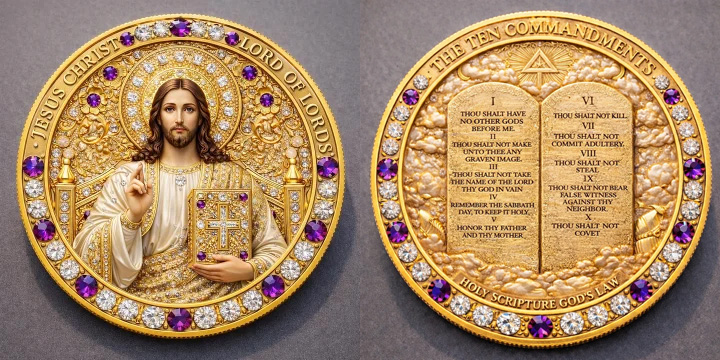 🏆Flash Sale 60% OFF - Jesus Christ & The Ten Commandments Commemorative Coin