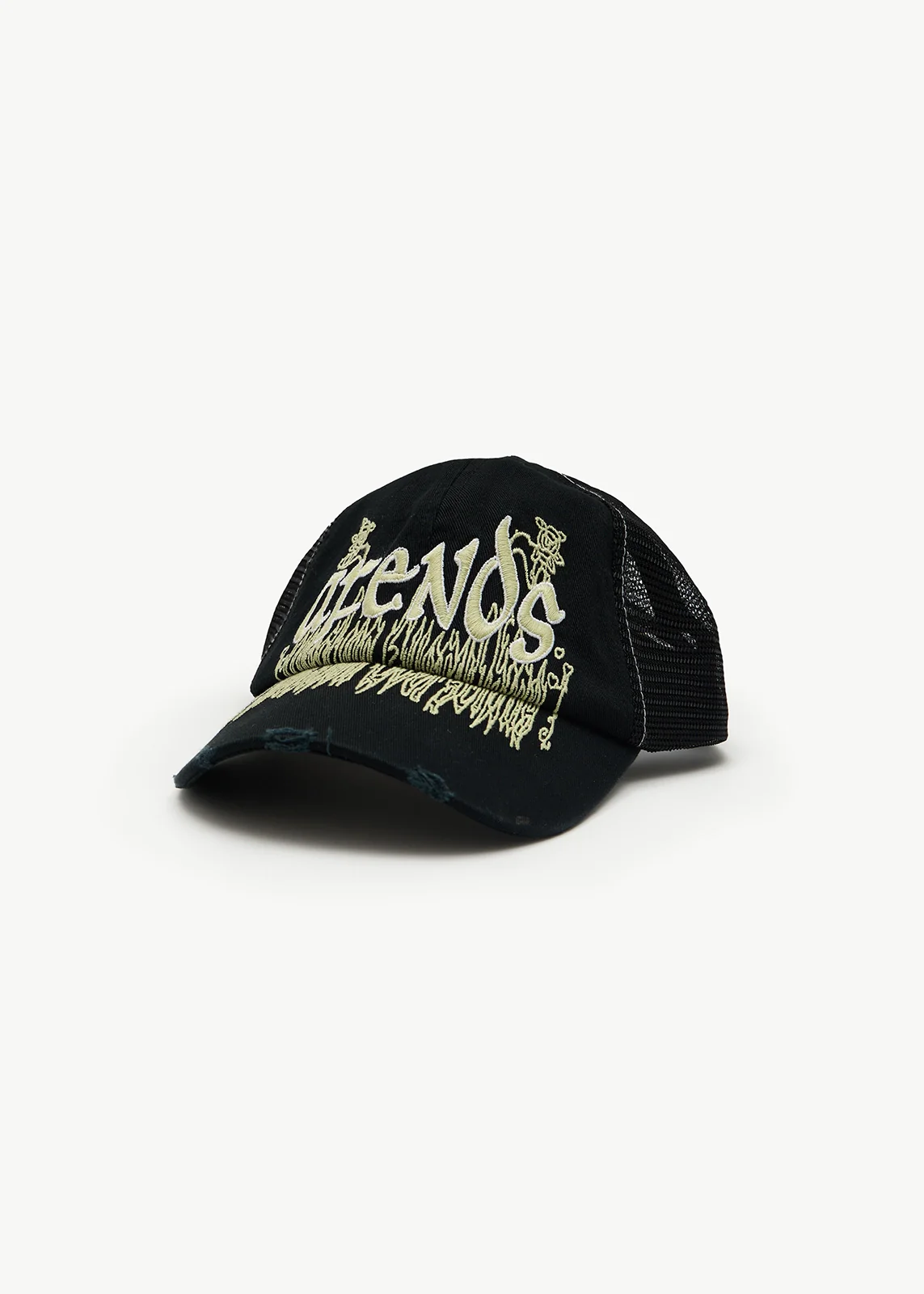 AFENDS Mens Pent-A-Gone - Six Panel Mesh Cap - Stone Black