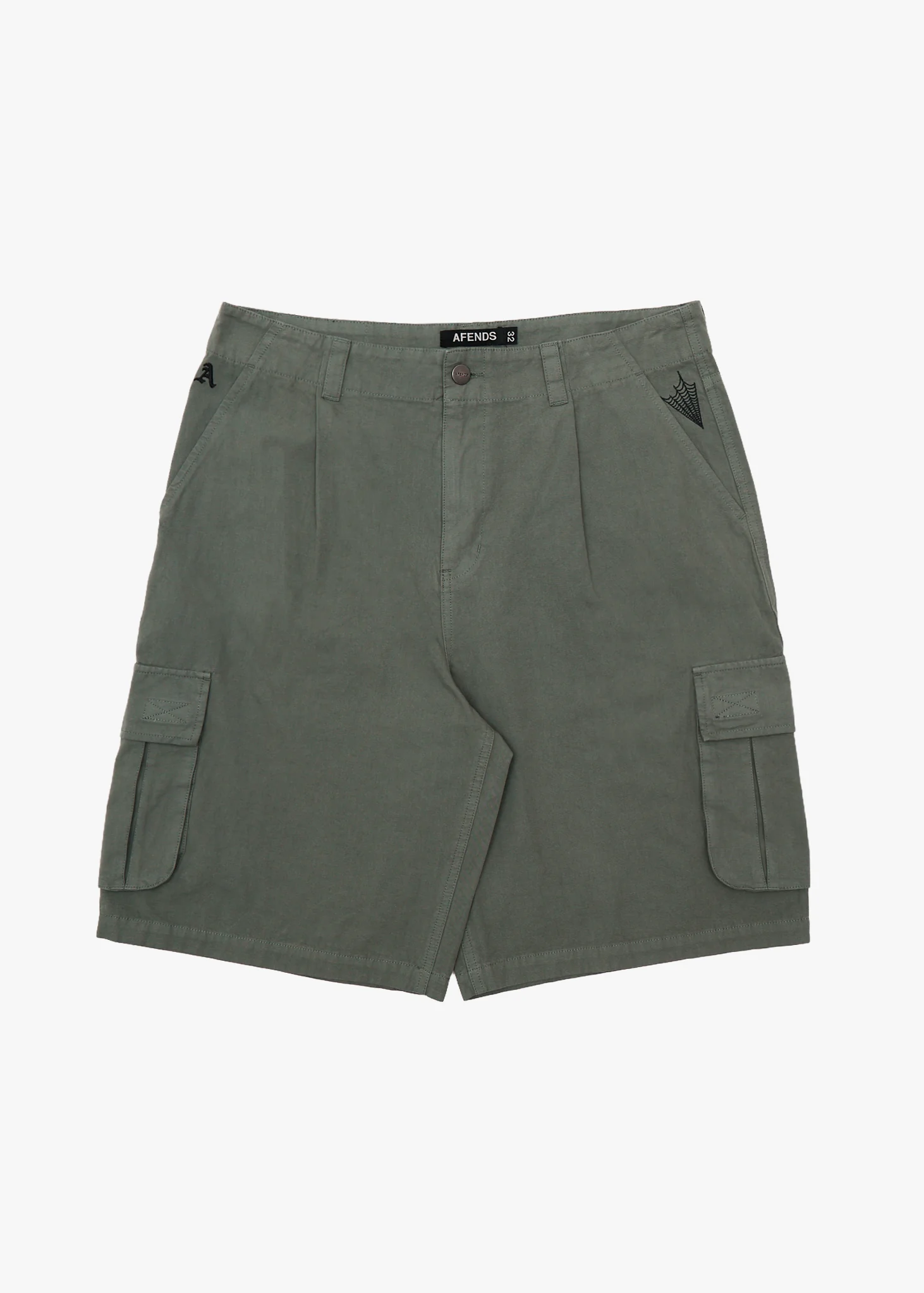 AFENDS Mens Summit - Pleated Cargo Short 22" - Washed Sycamore