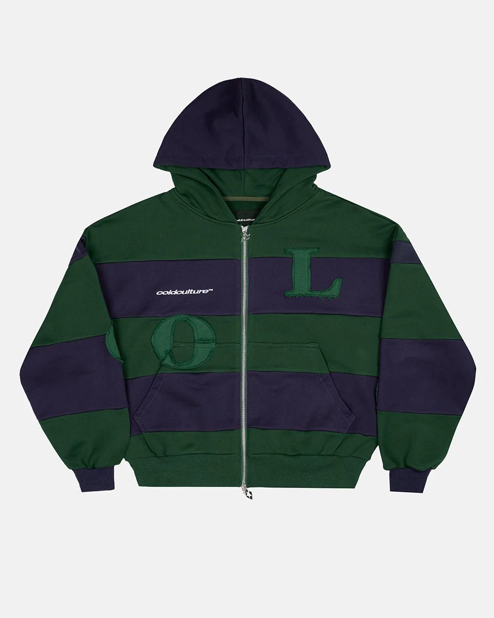 PUZZLE ZIP HOODIE GREEN & NAVY
