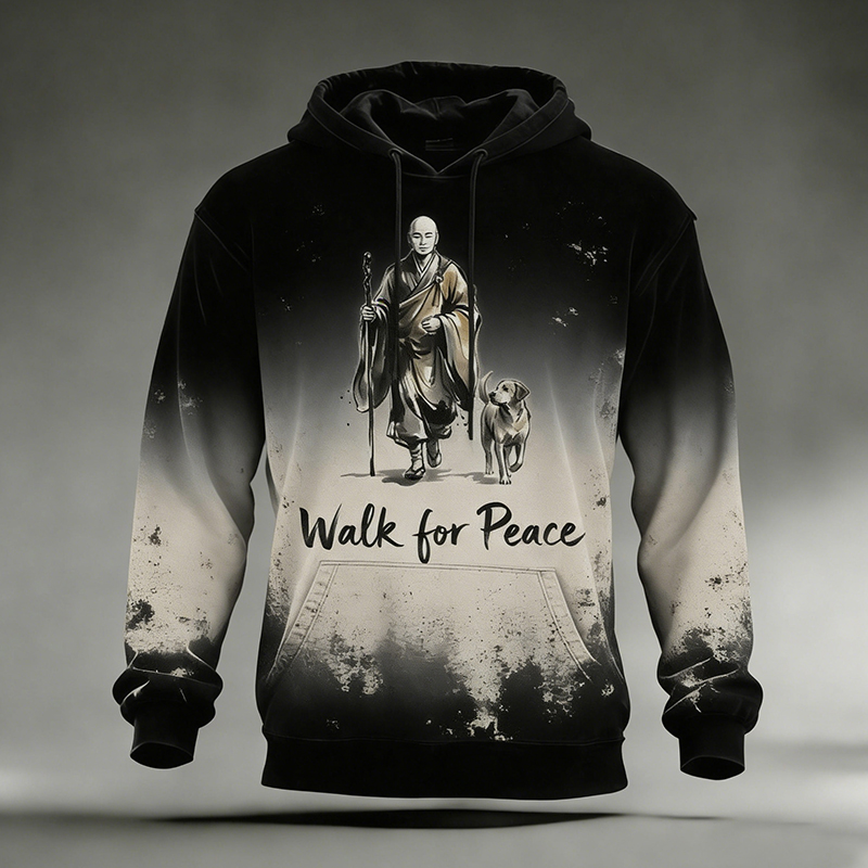 Men's Walk For Peace Art Print Gradient Hoodie