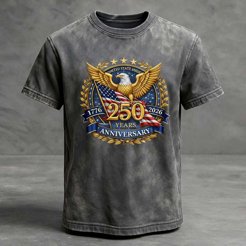 Men's US 250th Anniversary Print Casual T-Shirt
