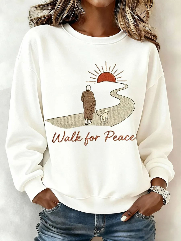 Women's Walk For Peace Print Sweatshirt