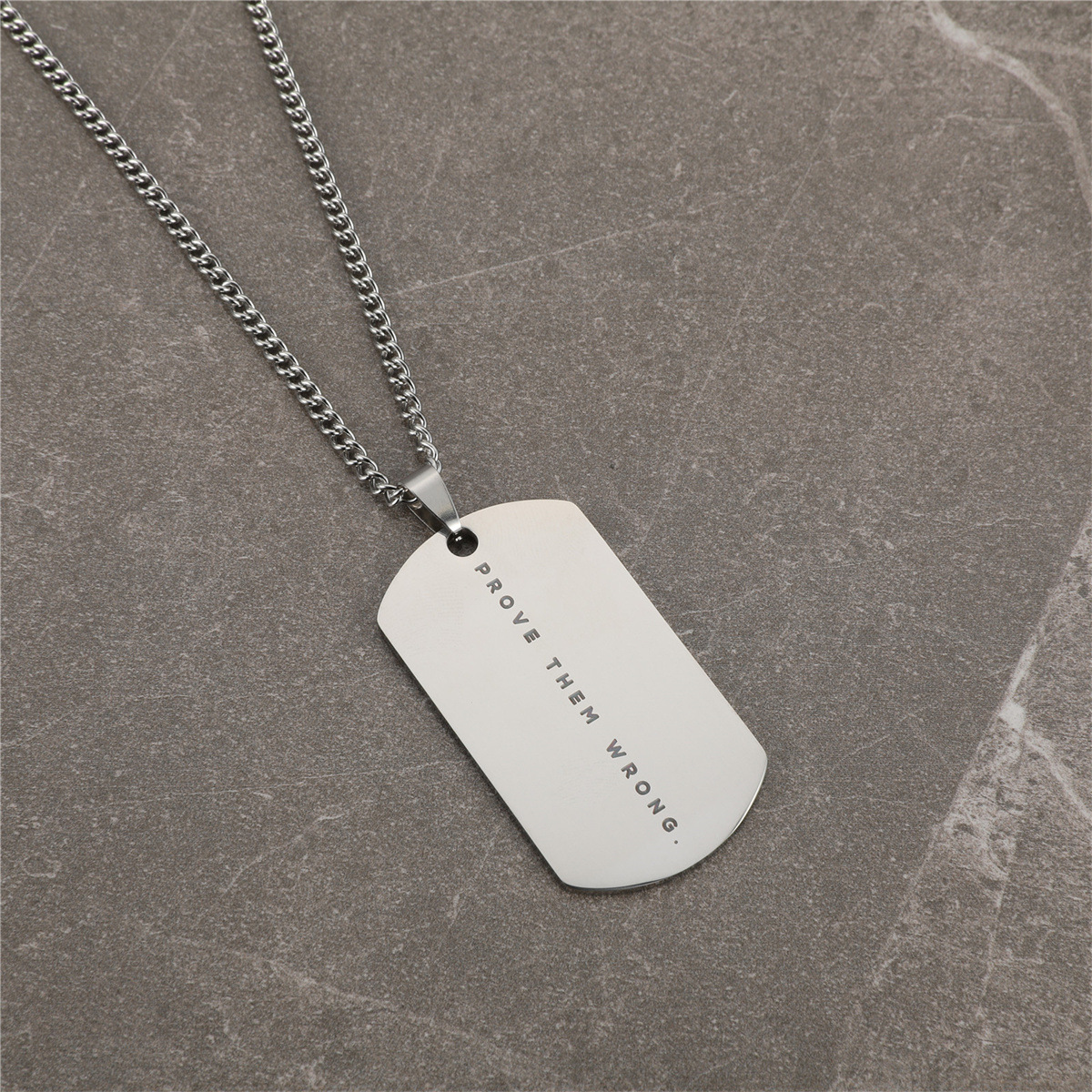 Men's Prove Them Wrong Printed Military Pendant Necklace