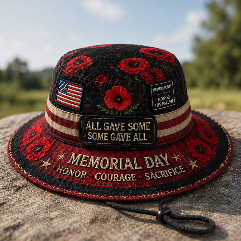 Memorial Day Print Casual Bucket Hat