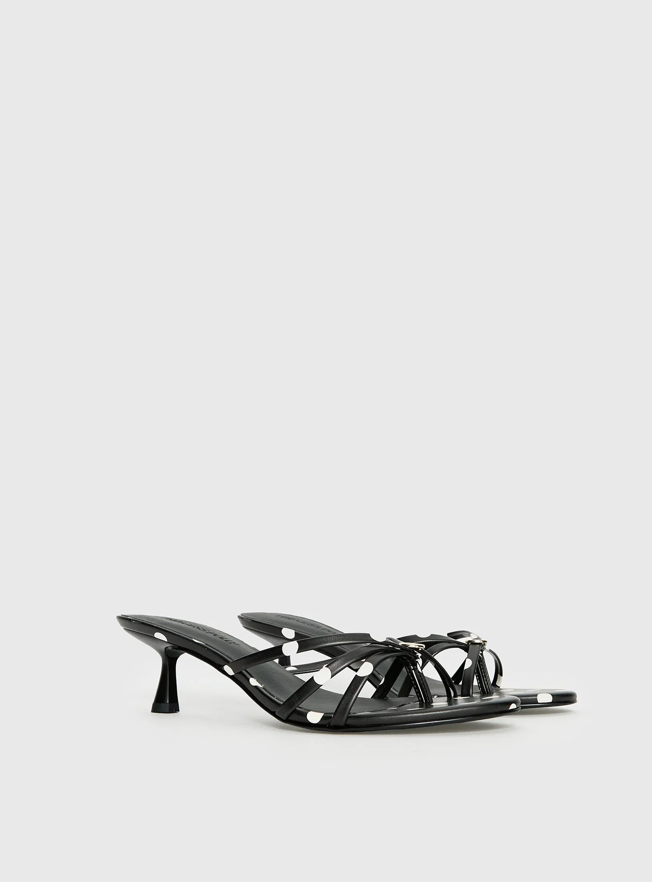 For The Rush Kitten Heels Black Polka