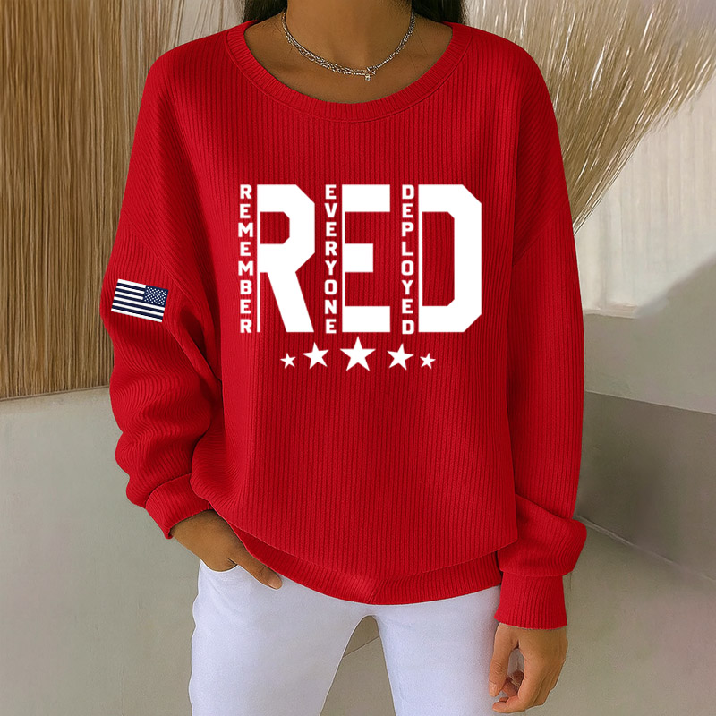 Women's Red Friday Print Casual Sweatshirt
