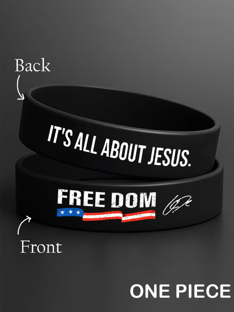 Unisex Freedom It's All About Jesus Charlie Kirk Silicone Wristband