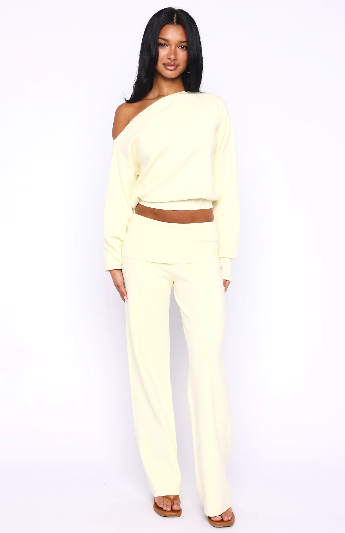 Can't Find The Words Knit Pants Lemon