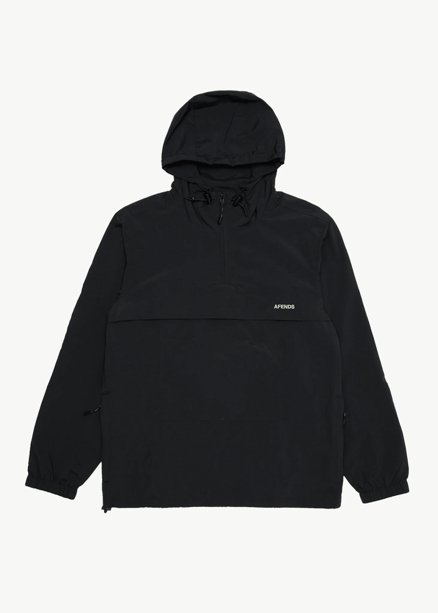 AFENDS Mens System - Water Resistant Spray Anorak Jacket - Black