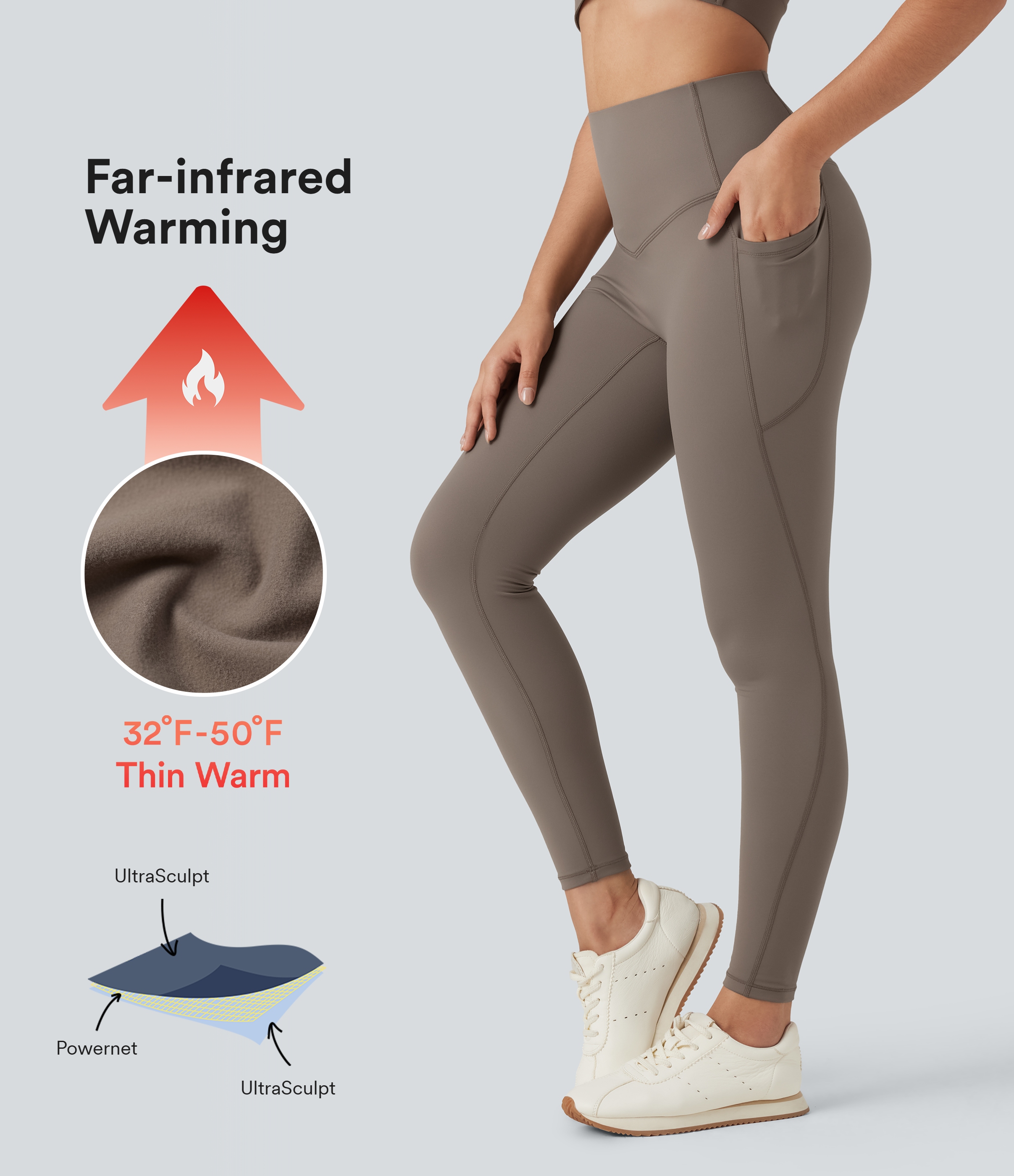 Halara UltraSculpt™ Heat High Waisted Tummy Control Yoga Leggings with Pockets