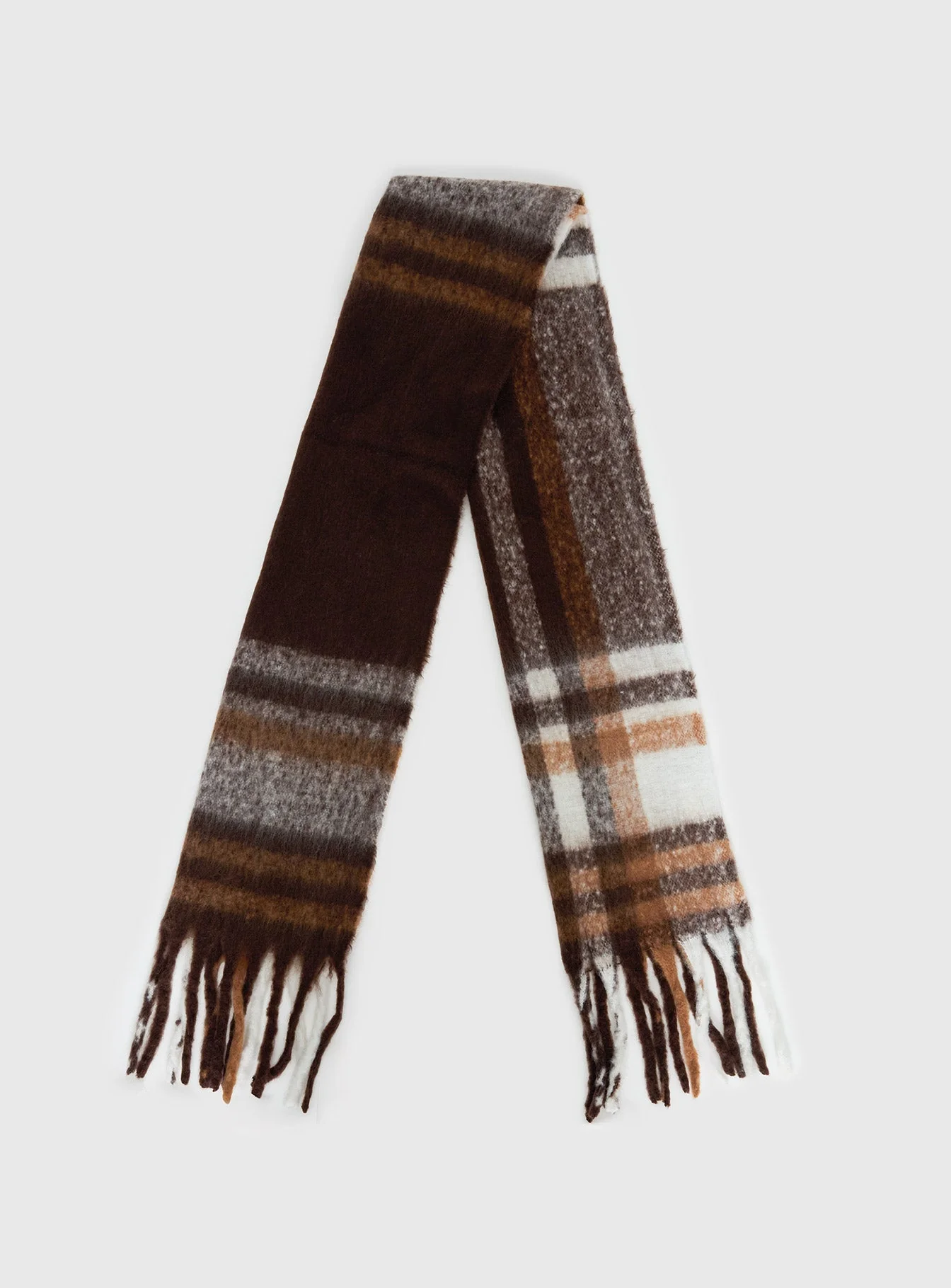 Warm Welcome Scarf Brown Plaid