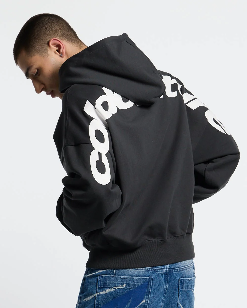 CURVED ZIP HOODIE INDIA INK