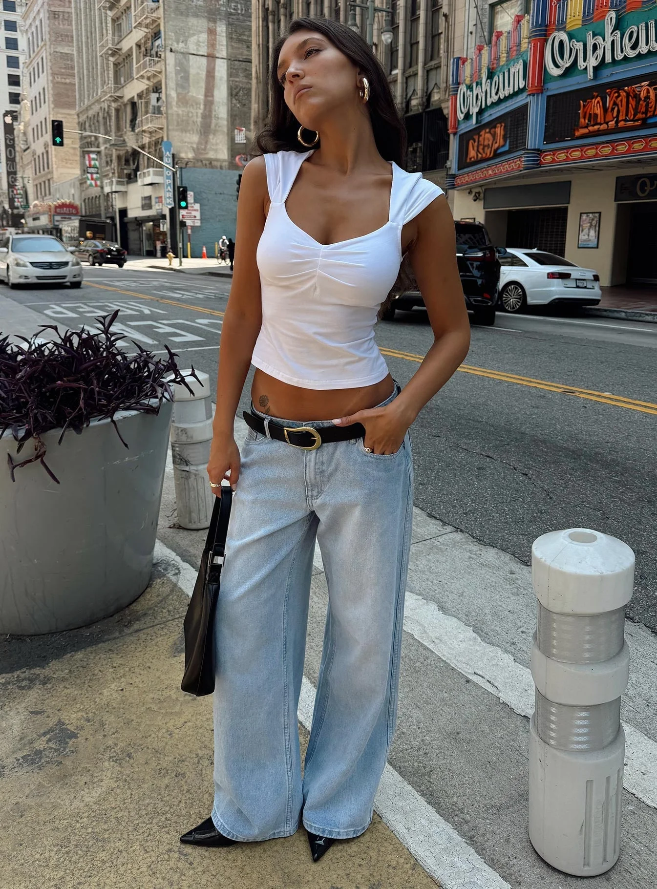 Ramos Low Rise Wide Leg Jeans Light Blue Wash Petite