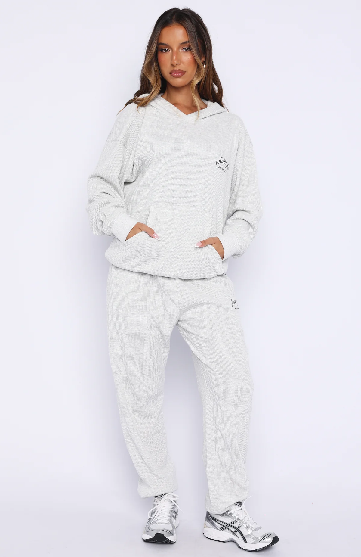 Moving Out Waffle Sweatpants Light Grey Marle