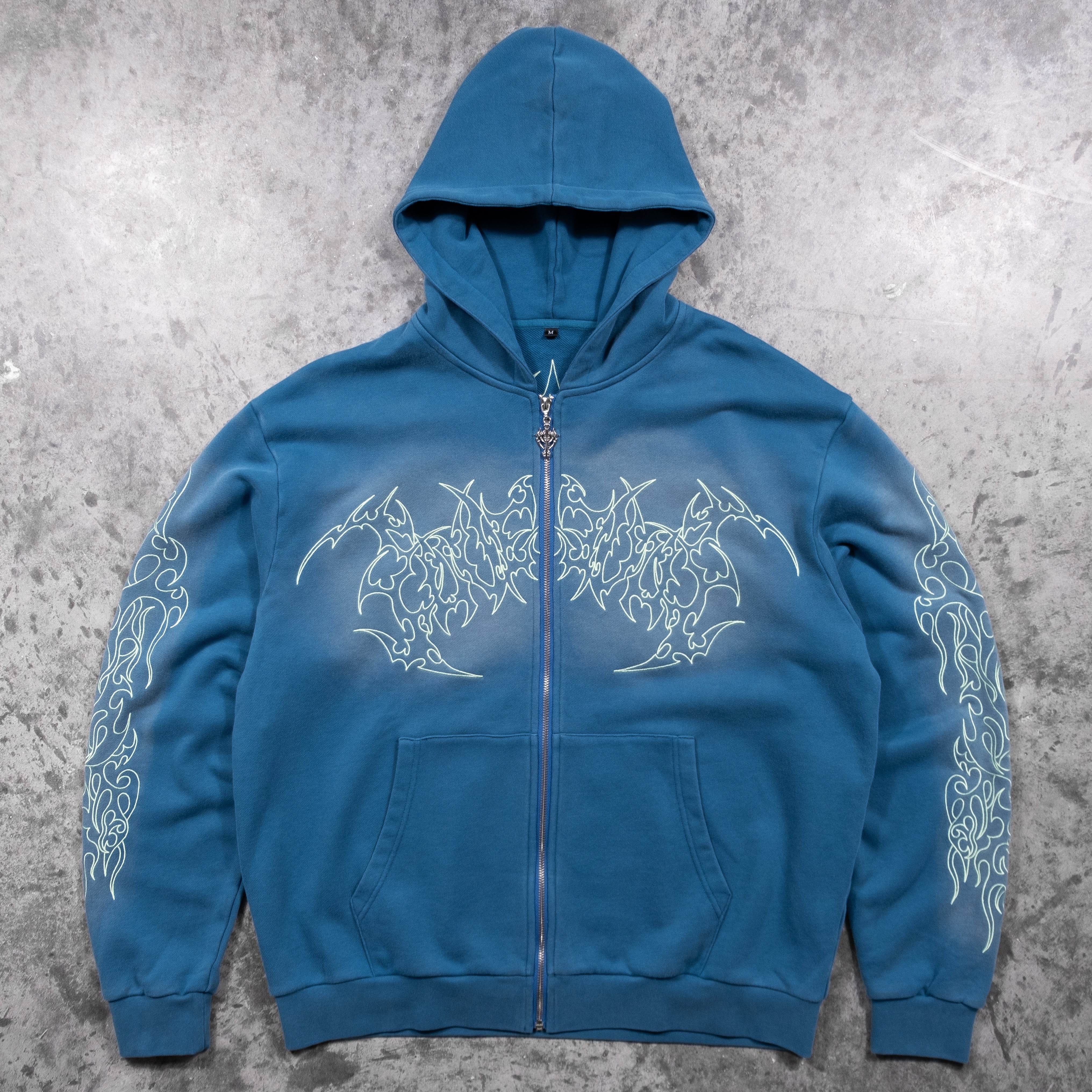 AQUA INFERNO ZIP UP HOODIE