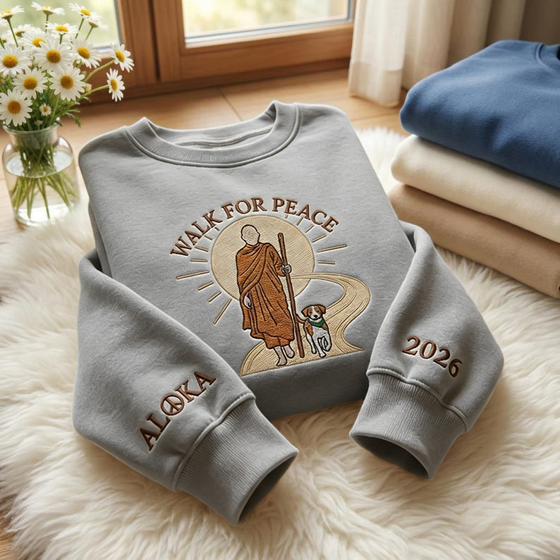 2026 Walk For Peace Embroidered Casual Sweatshirt