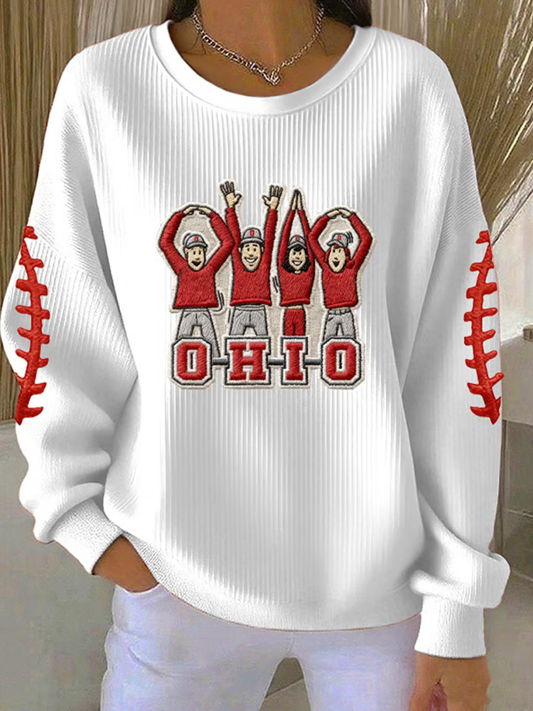 Women's Sunday Funday Football Print Mid Sleeve T-Shirt  ACE