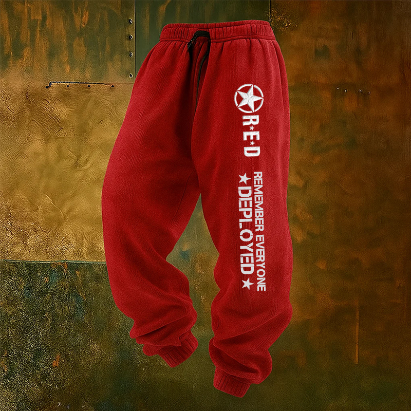 Men's Veteran Red Friday Print Casual Sweatpants