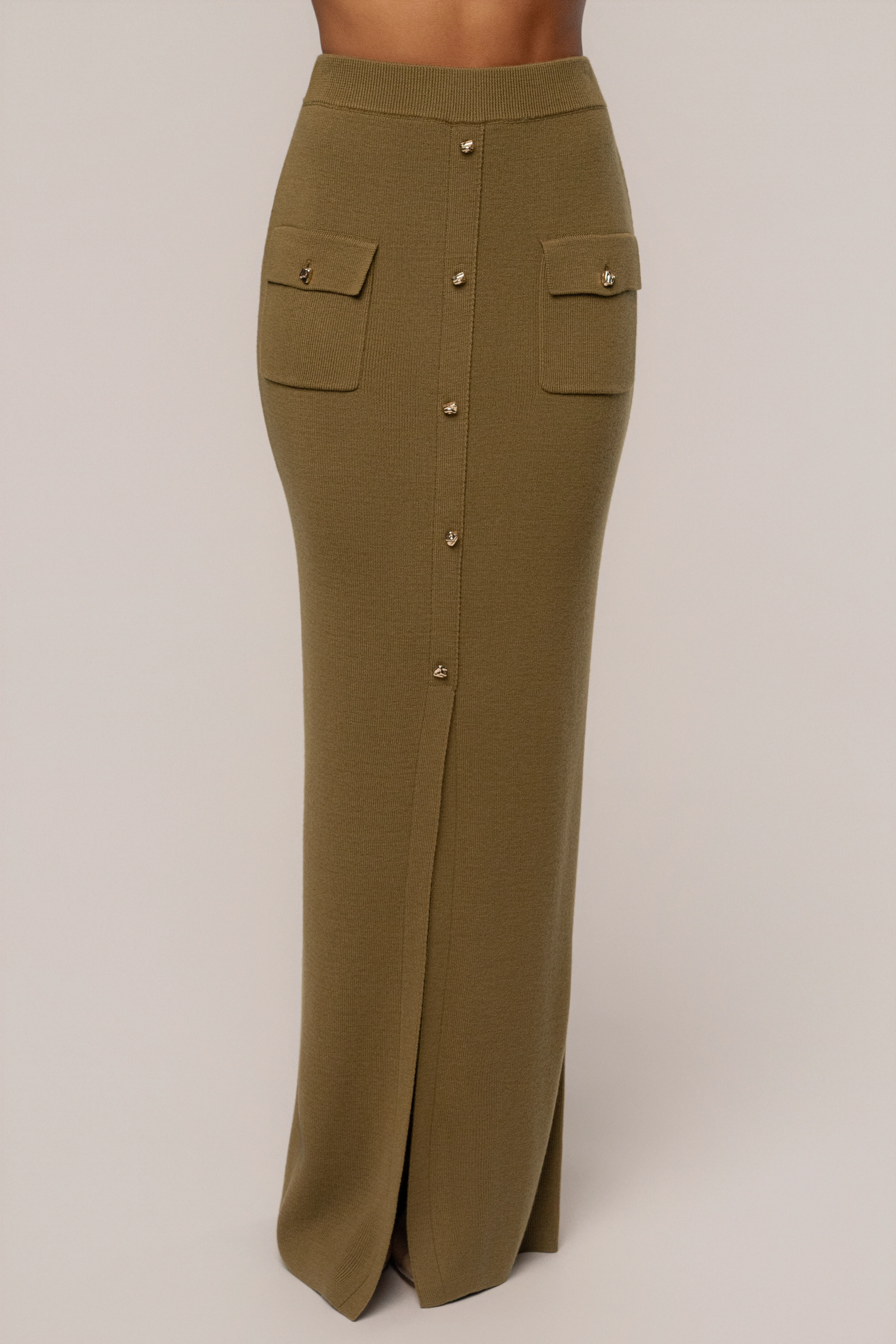 Olive Fall Bliss Maxi Skirt