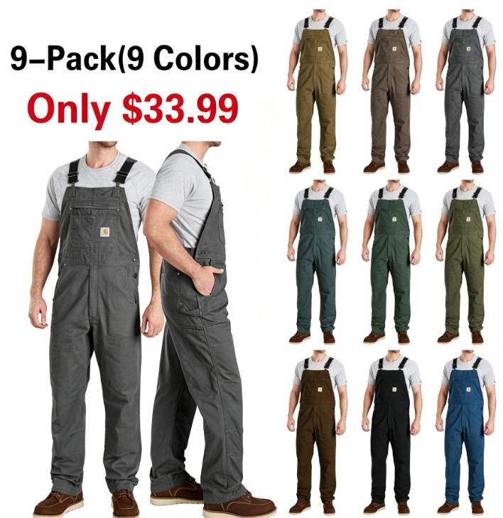 Relaxed Fit Canvas Bib Dungarees
