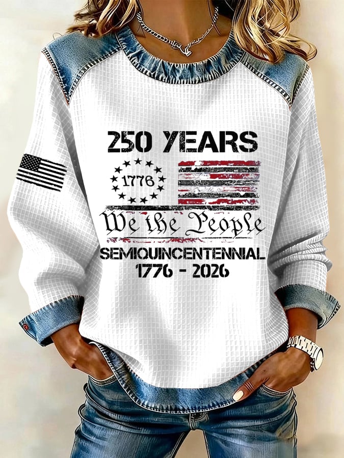 Women's 250th Anniversary Patchwork Casual Sweatshirt