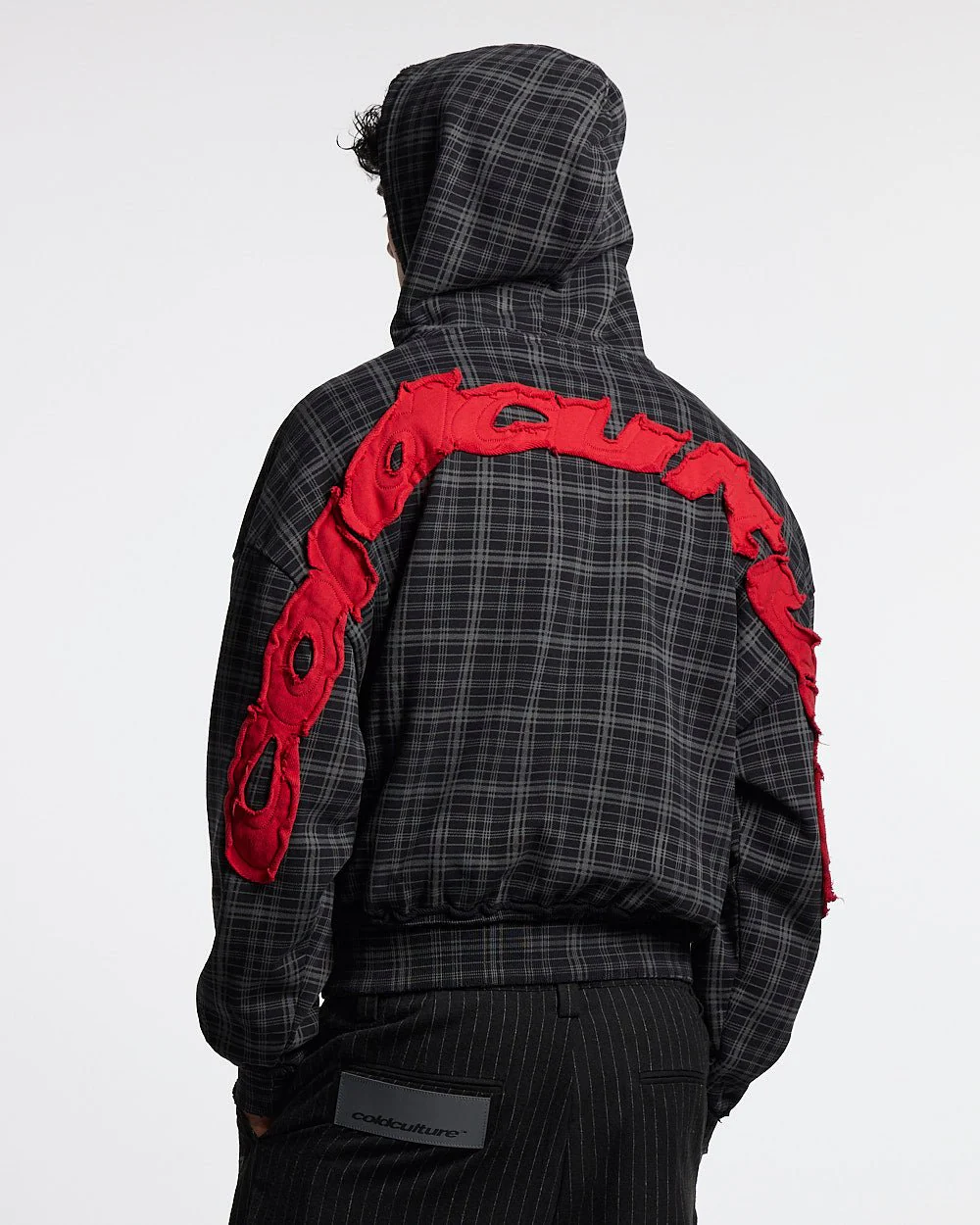 TARTAN HOODIE BLACK, GREY & RED