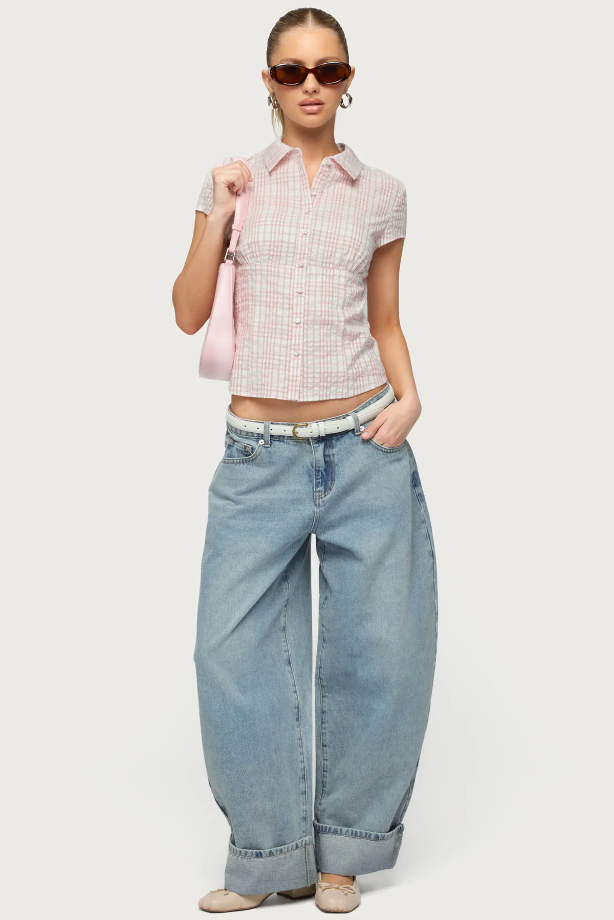 Naiah Plaid Tailored Button Up Shirt