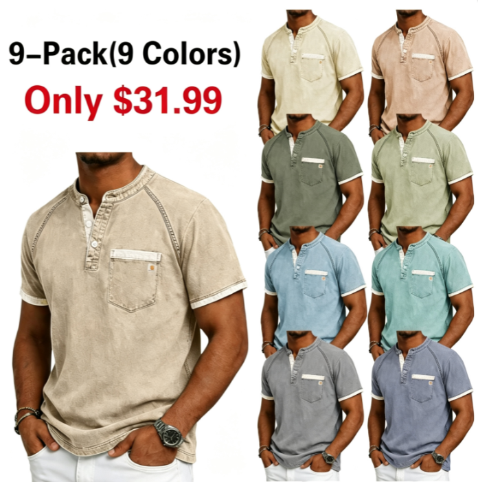 Heavyweight Washed Henley Shirt