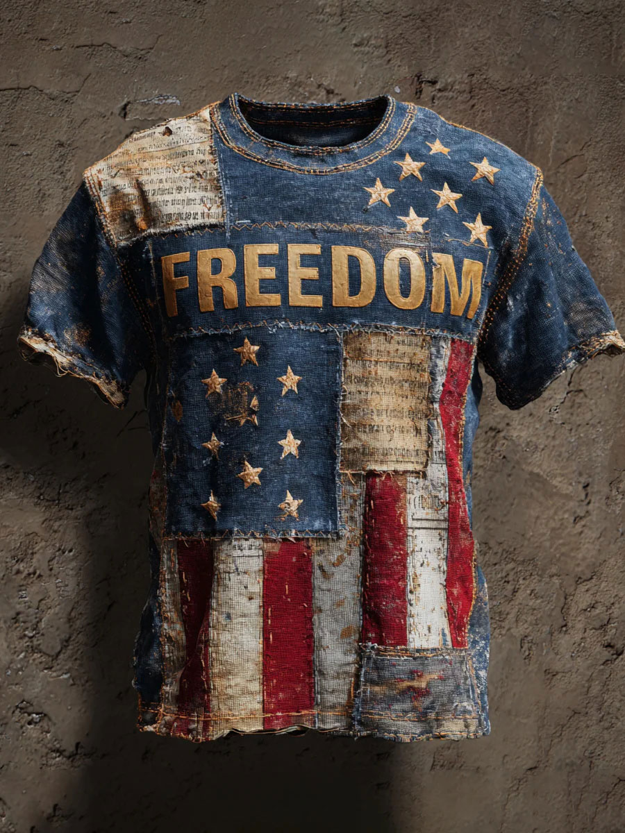 Men's Freedom Printed Casual T-shirt