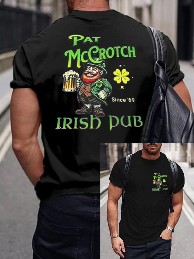 Men's St. Patrick's Day Printed Casual Crew Neck T-shirt