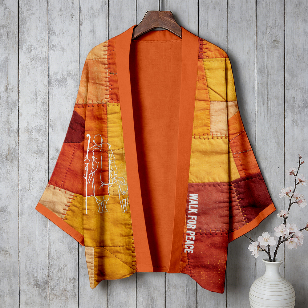 Japanese Art Retro Crane Pattern Cardigan