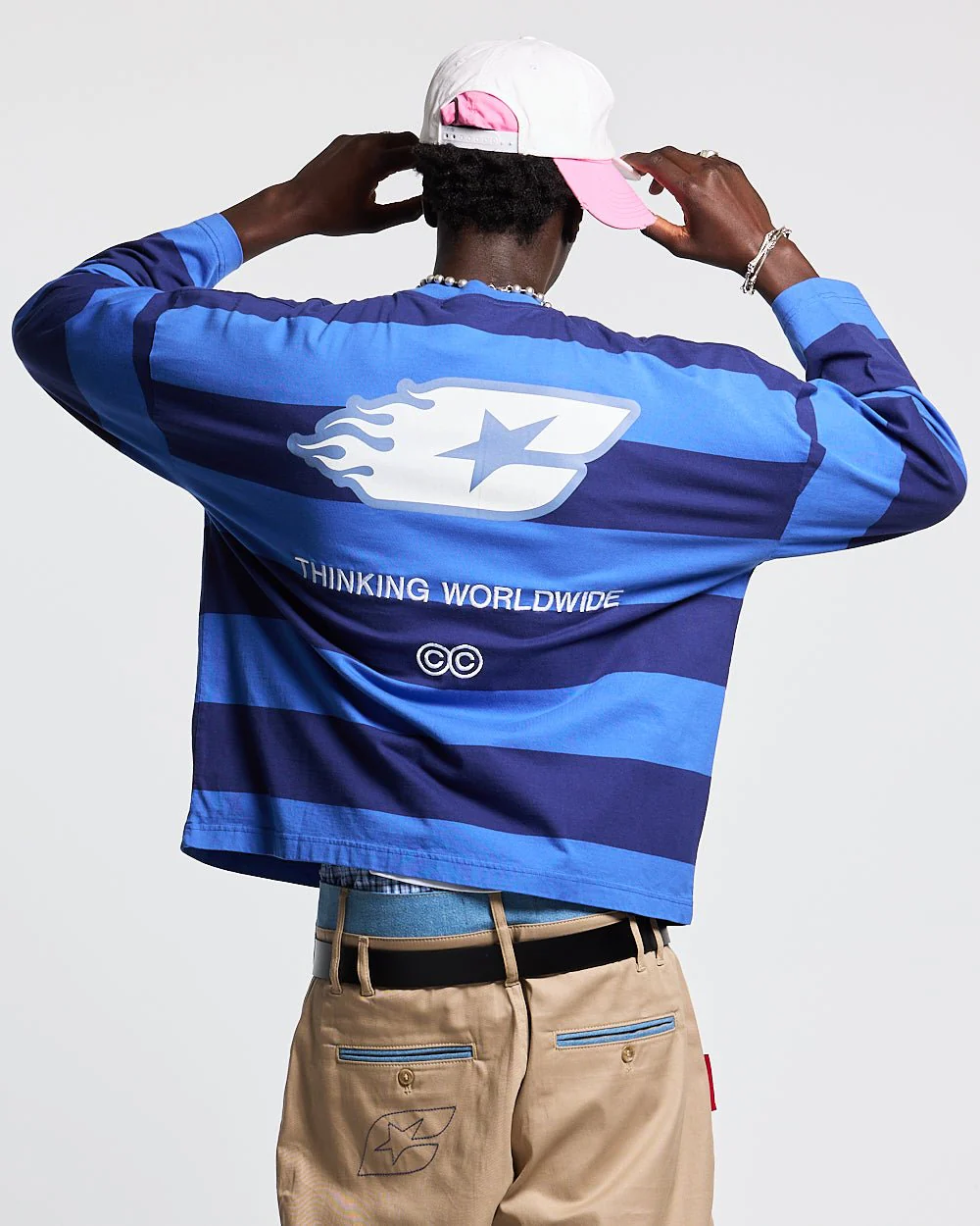 BURNIN STRIPES LONGSLEEVE BLACK AND BLUE