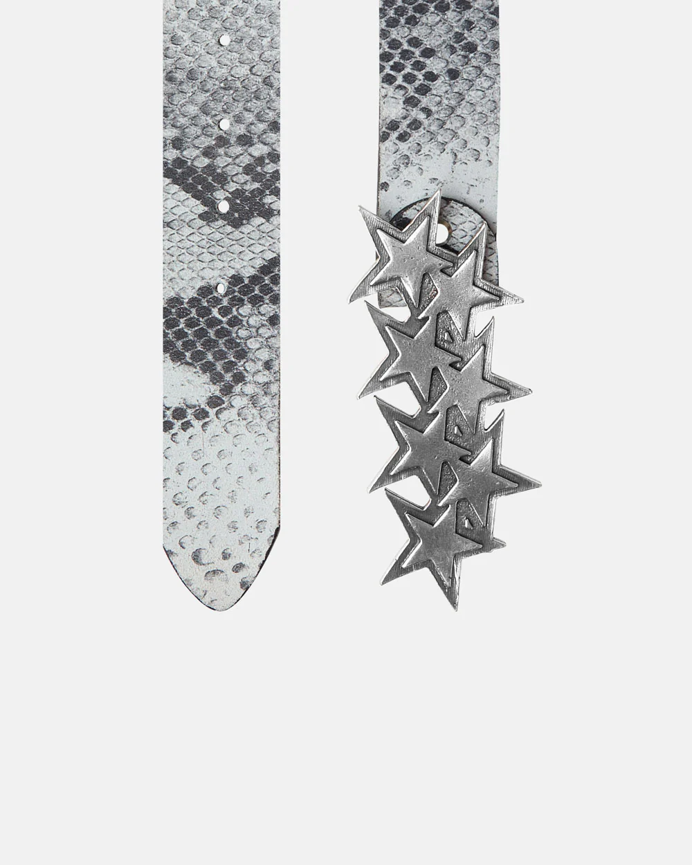 STARS LEATHER BELT BLACK SNAKE