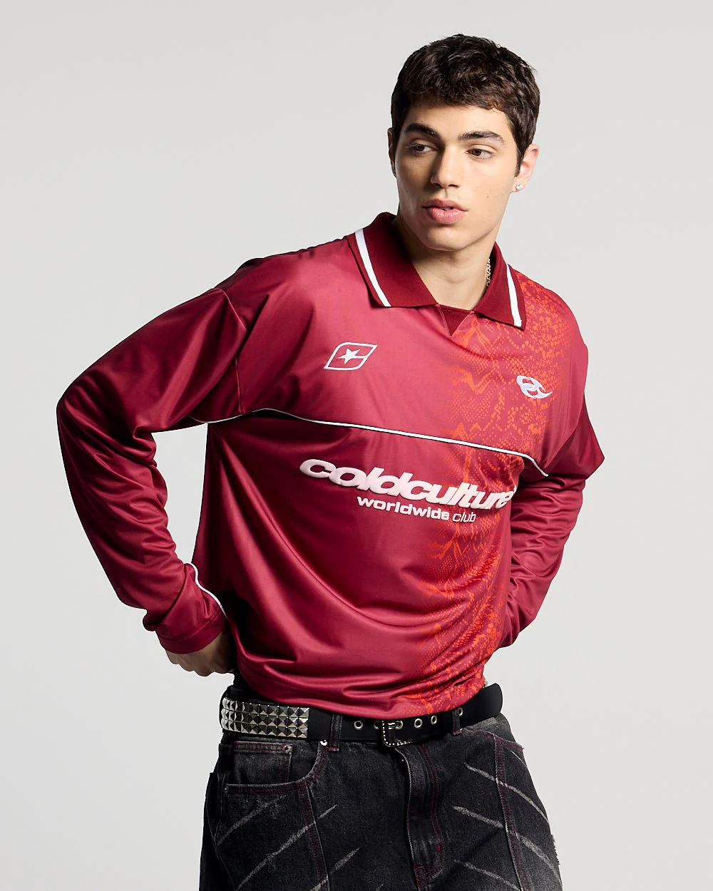 MAMBA SNAKE LONGSLEEVE POLO RED