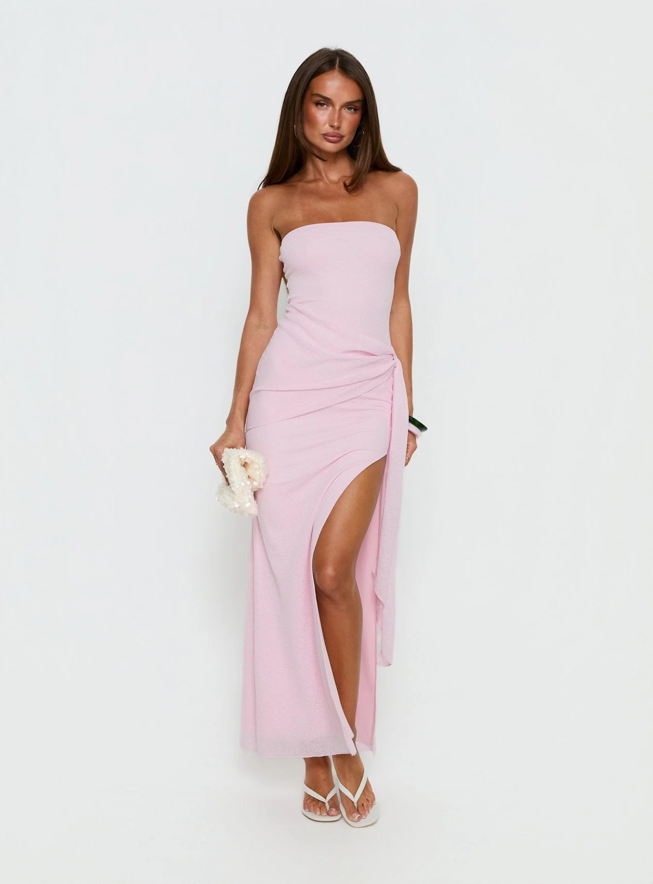 Analeah Strapless Maxi Dress Pink