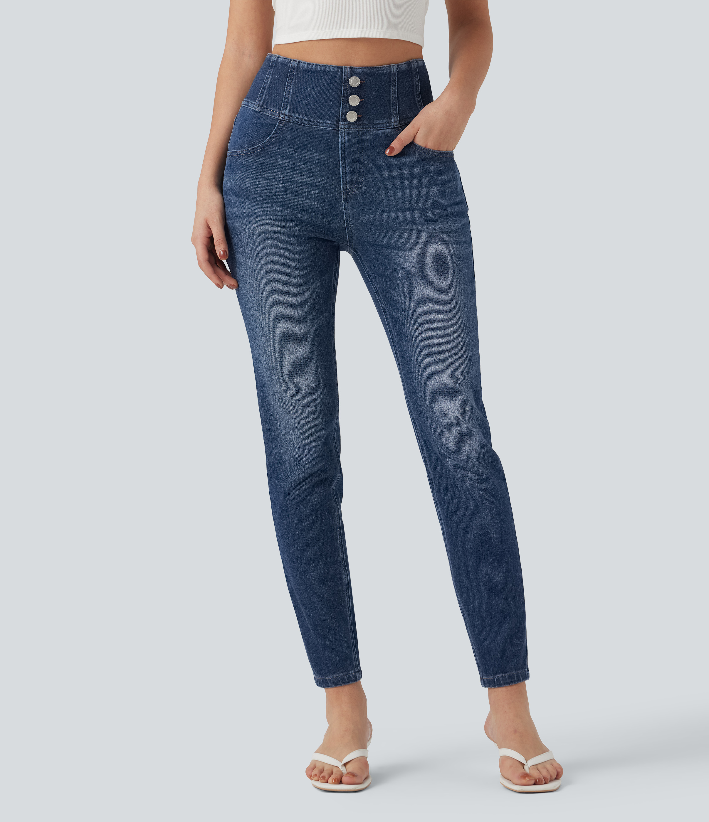 Halara Flex™ High-waisted Casual Skinny Jeans with Pockets